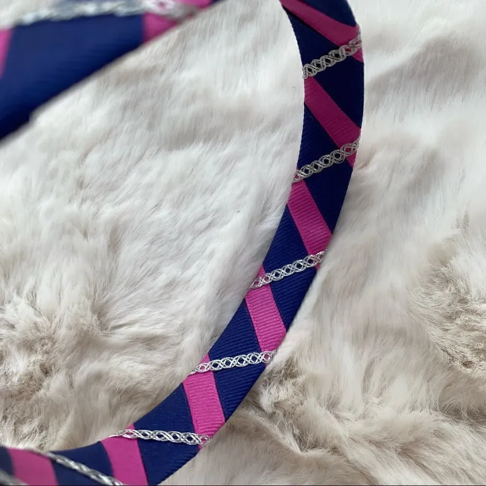 Crewcuts Headband Navy Blue Magenta Pink & Silver Girl’s